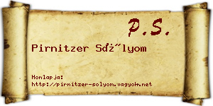 Pirnitzer Sólyom névjegykártya